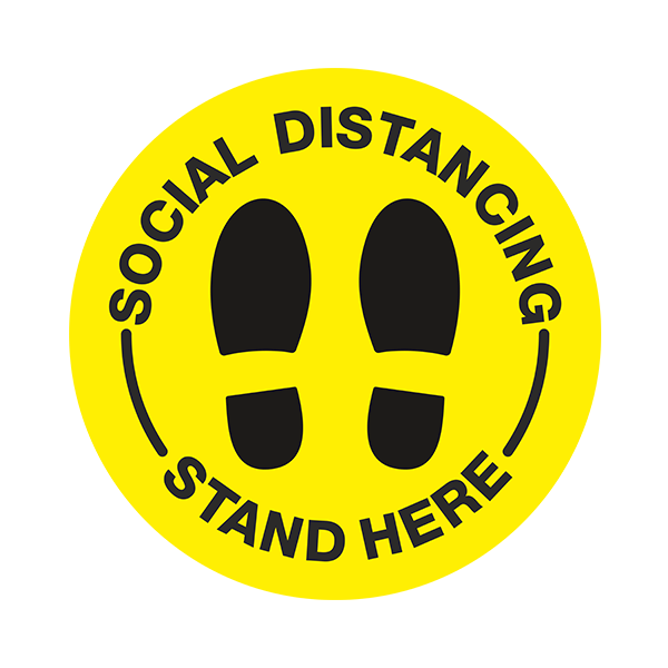 Car & Motorbike Stickers: Floor Sticker Social Distancing