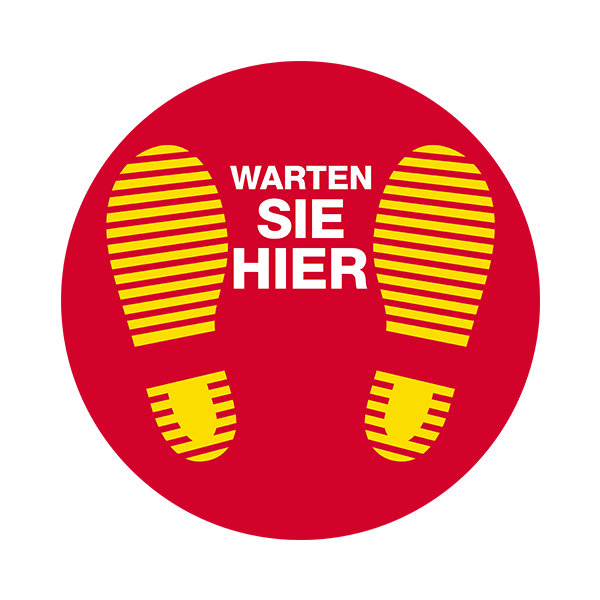 Car & Motorbike Stickers: Covid19 protection red please wait here in German