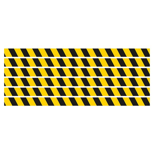Car & Motorbike Stickers: Set 6X Floor Yellow and Black Bands