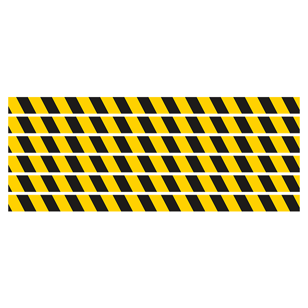 Car & Motorbike Stickers: Set 6X Floor Yellow and Black Bands