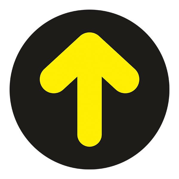 Car & Motorbike Stickers: Set For Floor 12X Yellow and Black Arrows