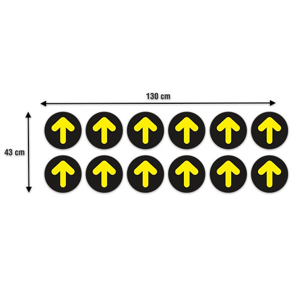Car & Motorbike Stickers: Set For Floor 12X Yellow and Black Arrows