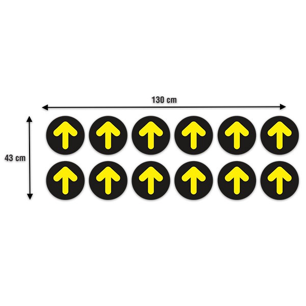 Car & Motorbike Stickers: Set For Floor 12X Yellow and Black Arrows