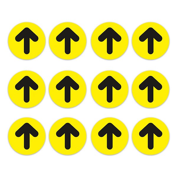 Car & Motorbike Stickers: Set For Floor 12X Black and Yellow Arrows