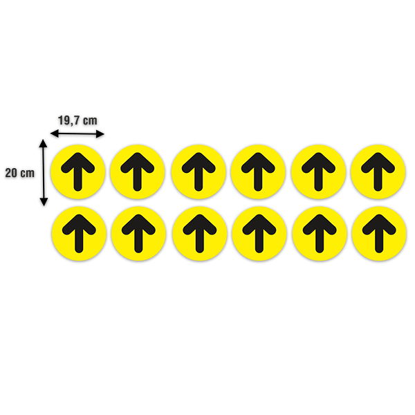 Car & Motorbike Stickers: Set For Floor 12X Black and Yellow Arrows 0