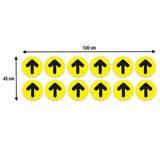 Car & Motorbike Stickers: Set For Floor 12X Black and Yellow Arrows 3