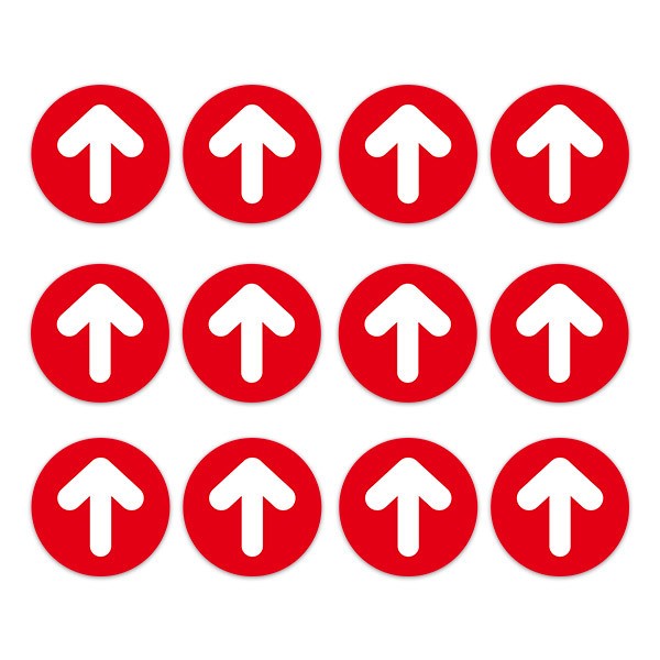 Car & Motorbike Stickers: Set For Floor 12X Red and White Arrows