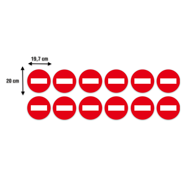 Car & Motorbike Stickers: Set For Floor 12X Circles Prohibited Signs