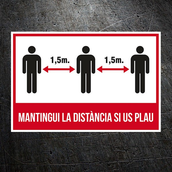 Car & Motorbike Stickers: Covid19 protection keep the distance in catalan