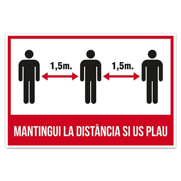 Car & Motorbike Stickers: Covid19 protection keep the distance in catalan