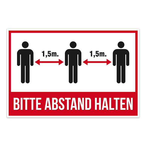 Car & Motorbike Stickers: Covid19 protection keep the distance in German 0