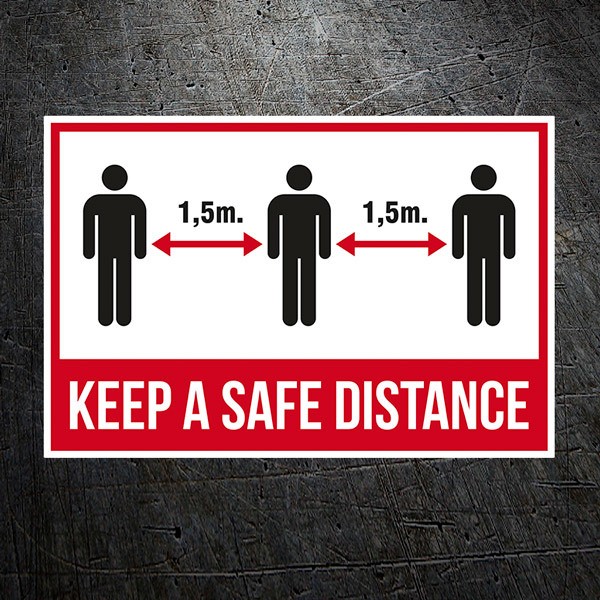 Car & Motorbike Stickers: Covid19 protection keep the distance