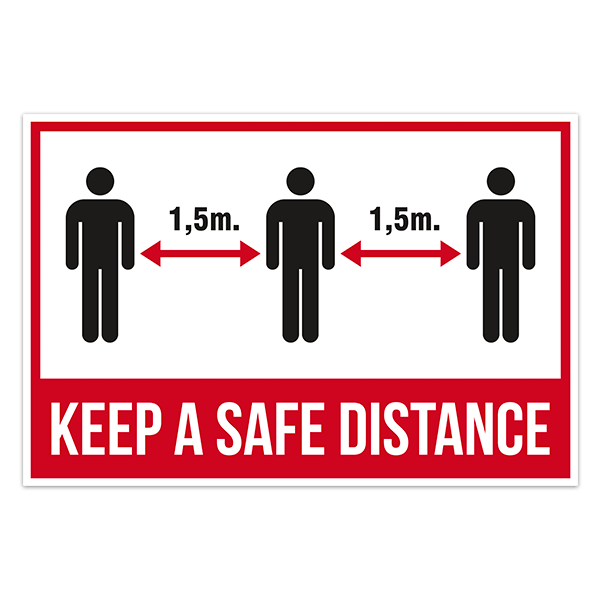 Car & Motorbike Stickers: Covid19 protection keep the distance 0