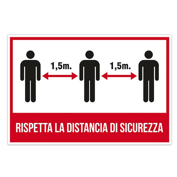 Car & Motorbike Stickers: Covid19 protection keep the distance in italian