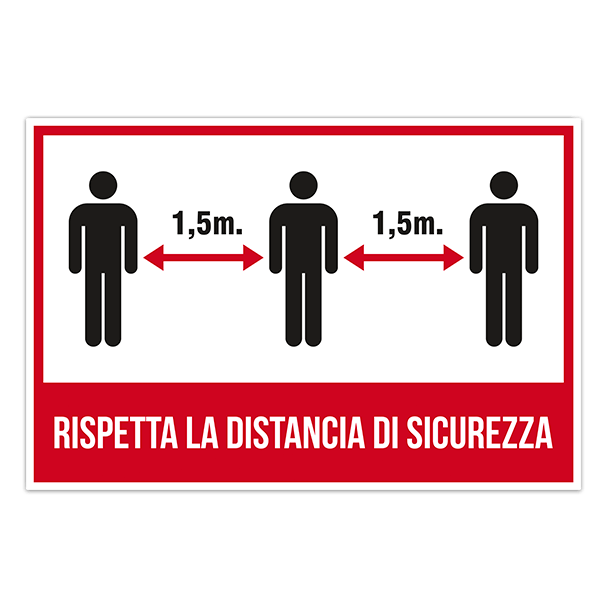 Car & Motorbike Stickers: Covid19 protection keep the distance in italian