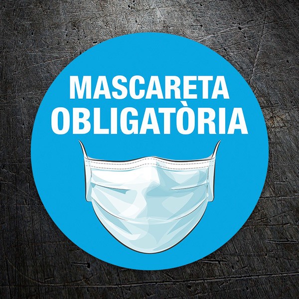 Car & Motorbike Stickers: Covid19 use of mask obligatory in catalan