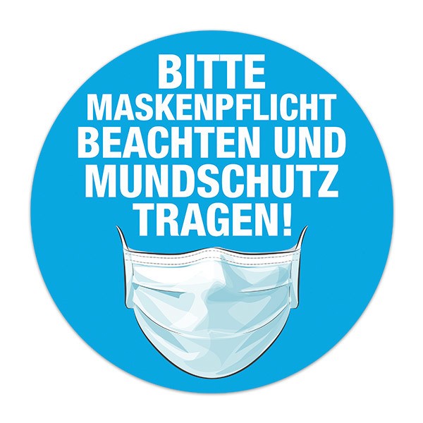 Car & Motorbike Stickers: Covid19 protection use of a mask in German