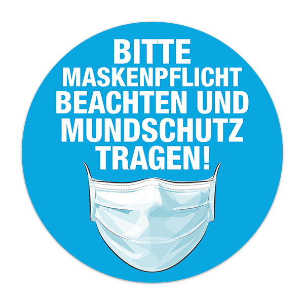 Car & Motorbike Stickers: Covid19 protection use of a mask in German