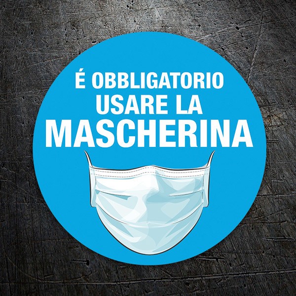 Car & Motorbike Stickers: Covid19 use of mask obligatory in Italian