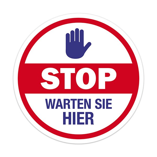 Car & Motorbike Stickers: Protection please wait here in german