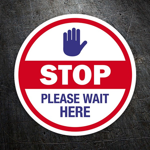 Car & Motorbike Stickers: Sticker Covid19 protection please wait here 1