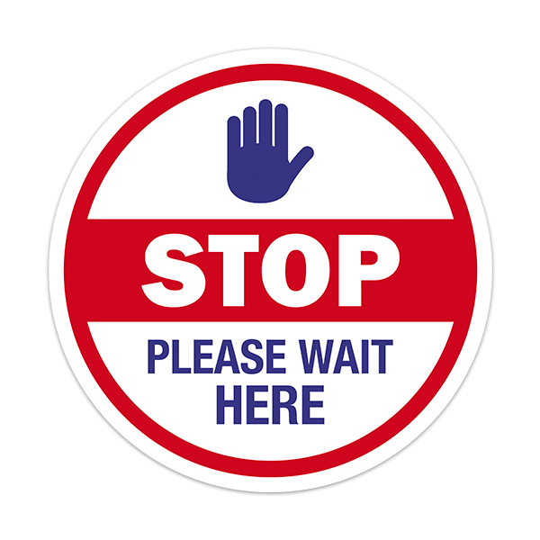 Car & Motorbike Stickers: Sticker Covid19 protection please wait here