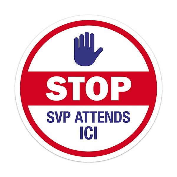 Car & Motorbike Stickers:  Covid19 protection please wait here in French