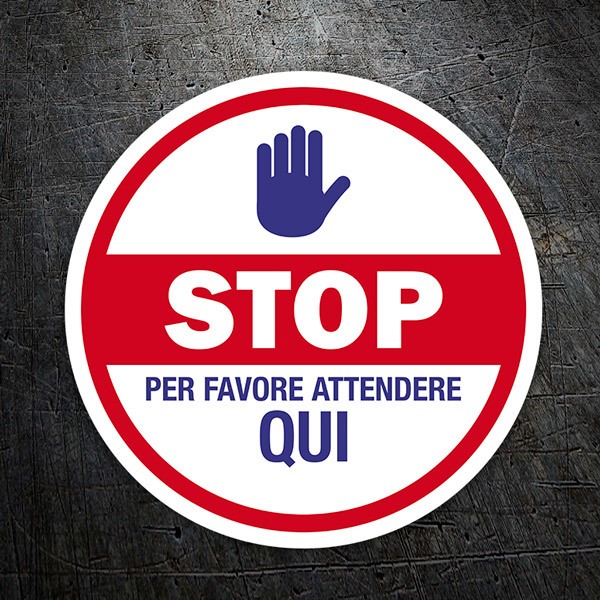Car & Motorbike Stickers: Protection please wait here in Italian