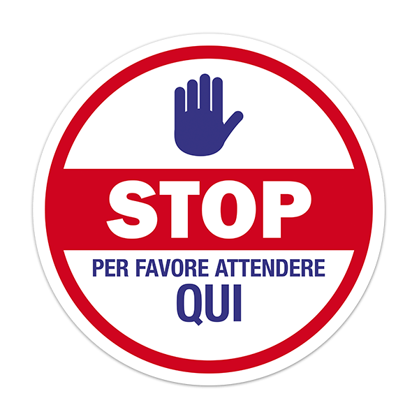 Car & Motorbike Stickers: Protection please wait here in Italian