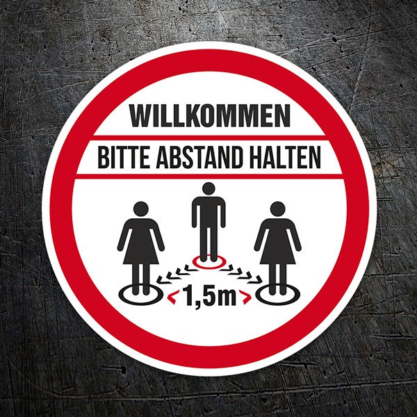 Car & Motorbike Stickers: Covid19 protection Welcome in German