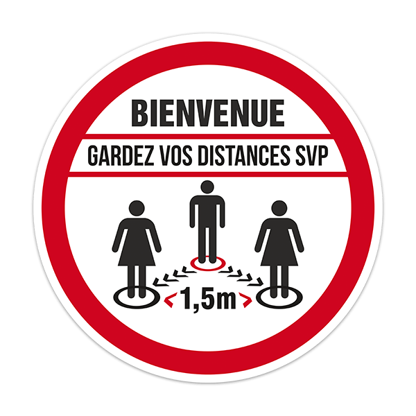 Car & Motorbike Stickers: Covid19 protection Welcome in French