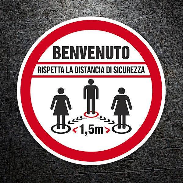 Car & Motorbike Stickers: Covid19 protection Welcome in Italian