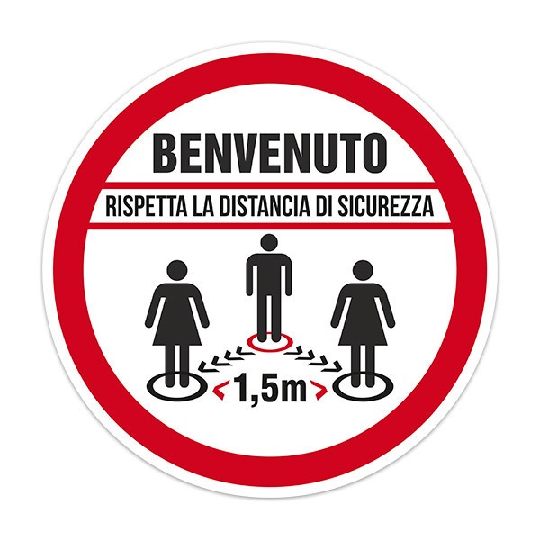 Car & Motorbike Stickers: Covid19 protection Welcome in Italian