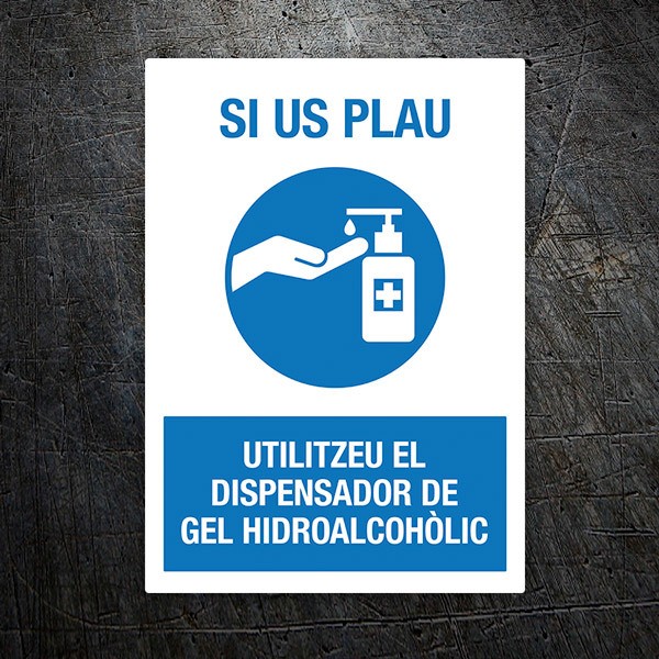 Car & Motorbike Stickers: Covid19 protection Use the dispenser in Catalan