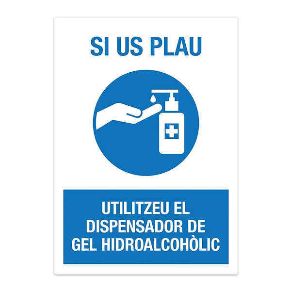 Car & Motorbike Stickers: Covid19 protection Use the dispenser in Catalan