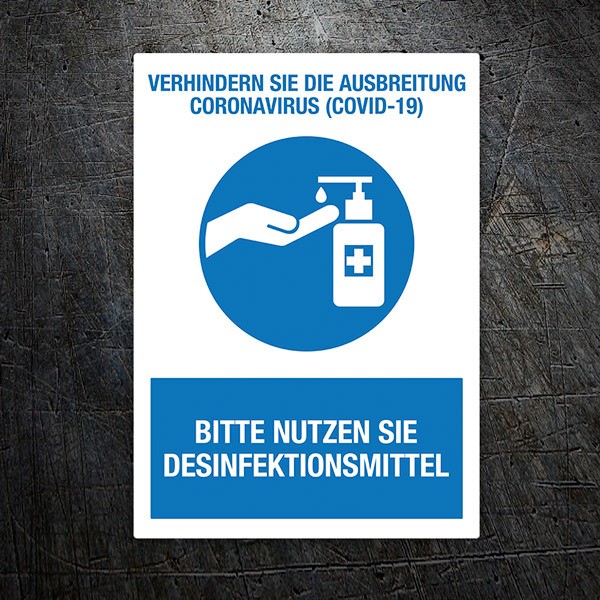 Car & Motorbike Stickers: Covid19 protection Use the German dispenser