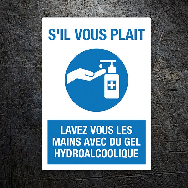 Car & Motorbike Stickers: Covid19 protection Use the dispenser in French