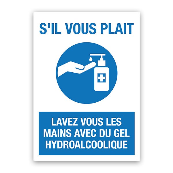 Car & Motorbike Stickers: Covid19 protection Use the dispenser in French