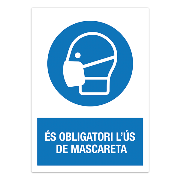 Car & Motorbike Stickers: Covid19 protection Mandatory mask in Catalan