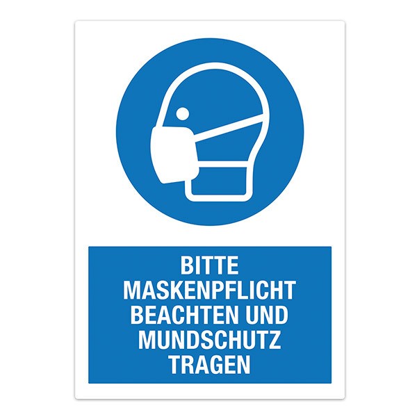 Car & Motorbike Stickers: Covid19 protection Mandatory mask in German