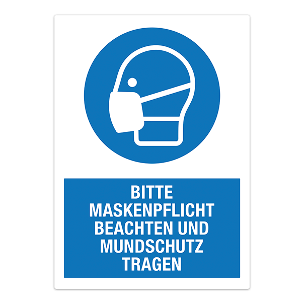 Car & Motorbike Stickers: Covid19 protection Mandatory mask in German