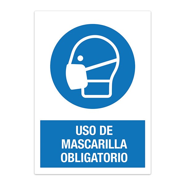 Car & Motorbike Stickers: Covid19 protection Mandatory mask in Spanish