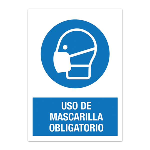 Car & Motorbike Stickers: Covid19 protection Mandatory mask in Spanish