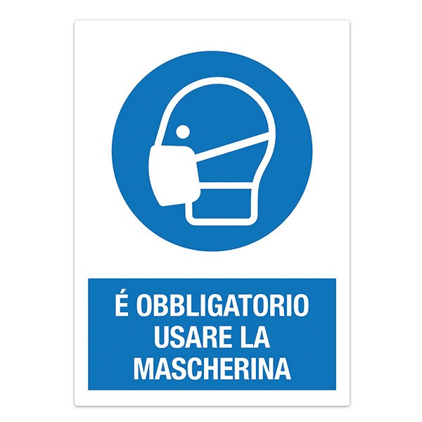 Car & Motorbike Stickers: Protection use the mask in italian