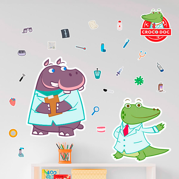 Stickers for Kids: Croco Doc and Hippo Crat Set