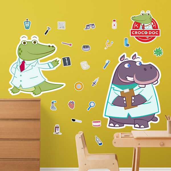 Stickers for Kids: Croco Doc and Hippo Crat Set