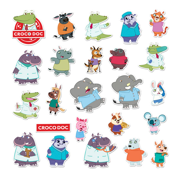 Stickers for Kids: Croco Doc Character Kit