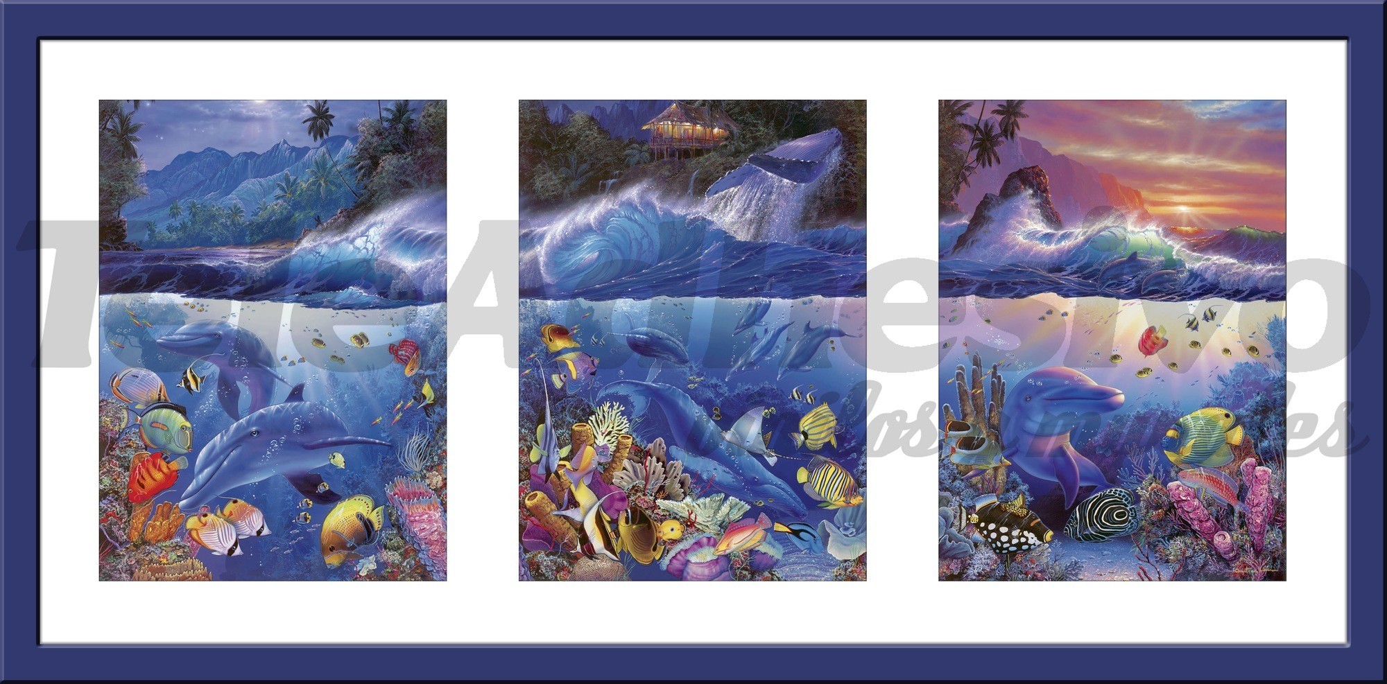 Wall Stickers: Picture Triptych seabed