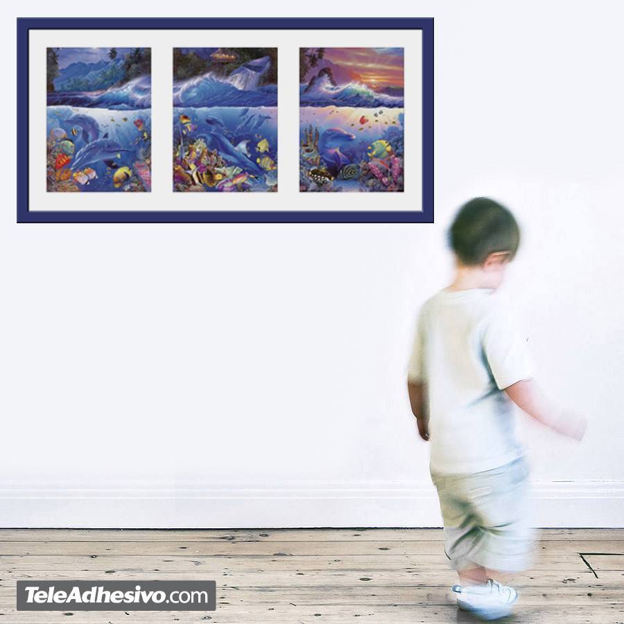 Wall Stickers: Picture Triptych seabed