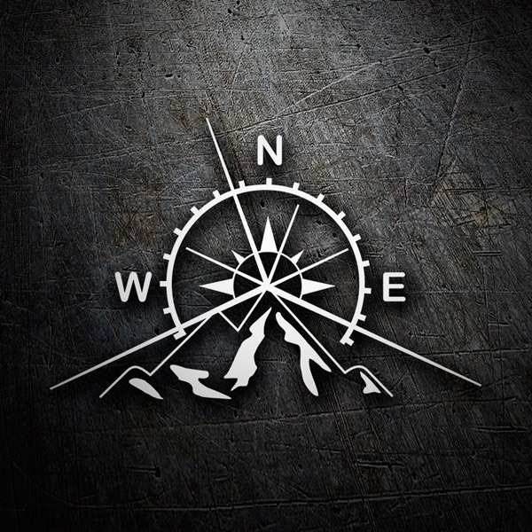 Car & Motorbike Stickers: Mountains and Compass Rose